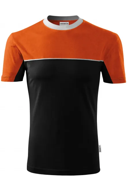 Två färger bomullst-shirt - orange, M