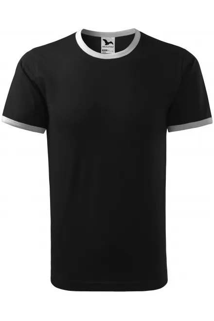 Unisex kontrast T-shirt - svart, S